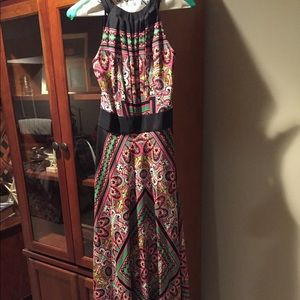 Scarf formal dress with tie neck